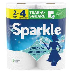 Sparkle Tear-A-Square Paper Towels, 2 Double Rolls, 110 Sheets per Roll Sparkle Tear-A-Square Paper Towels, 2 Double Rolls, 110 Sheets per Roll