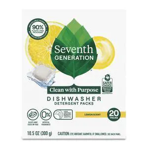 Seventh Generation Dishwasher Detergent Packs for sparkling dishes Lemon Scent Dishwasher tabs 20 count Seventh Generation Dishwasher Detergent Packs for sparkling dishes Lemon Scent Dishwasher tabs 20 count