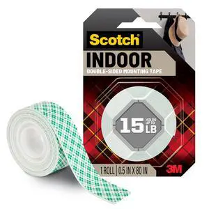 3M Scotch Indoor Double-Sided Mounting Tape, 1/2" x 80" Roll 3M Scotch Indoor Double-Sided Mounting Tape, 1/2" x 80" Roll