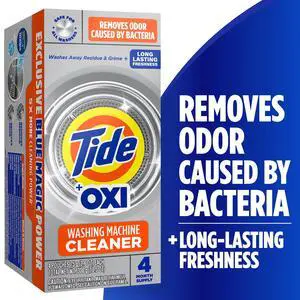 Tide Washing Machine Cleaner with Oxi Powder, Odor Eliminator and Washer Residue Remover, 4 Count Tide Washing Machine Cleaner with Oxi Powder, Odor Eliminator and Washer Residue Remover, 4 Count