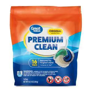 Great Value Premium Clean Laundry Pacs Original Scent, 16 Count Great Value Premium Clean Laundry Pacs Original Scent, 16 Count