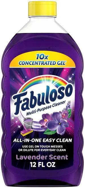 Fabuloso 10X Concentrated Gel, Multi-Purpose Cleaner, Toilet Cleaner, Floor Cleaner, Lavender Scent, 12 fl oz Bottle Fabuloso 10X Concentrated Gel, Multi-Purpose Cleaner, Toilet Cleaner, Floor Cleaner, Lavender Scent, 12 fl oz Bottle