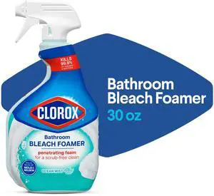 Clorox Bleach Foamer Bathroom and Shower Cleaner Spray, Ocean Mist, 30 fl oz Clorox Bleach Foamer Bathroom and Shower Cleaner Spray, Ocean Mist, 30 fl oz