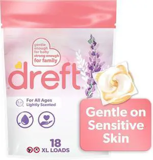 Dreft Laundry Detergent XL Pacs, Light Scent, Lavender, 18 Count Dreft Laundry Detergent XL Pacs, Light Scent, Lavender, 18 Count