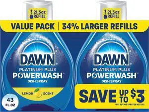 Dawn Powerwash Lemon Dish Spray, Liquid Dish Soap 2 Refills, 43 Fl Oz Dawn Powerwash Lemon Dish Spray, Liquid Dish Soap 2 Refills, 43 Fl Oz