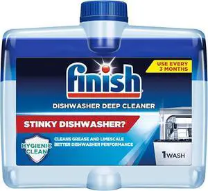 Finish Dishwasher Cleaner Liquid, Deep Cleans Hidden Grease & Limescale, Fights Odors & Maintains Performance, 3 Month Supply, 8.45oz, 1 Bottle Finish Dishwasher Cleaner Liquid, Deep Cleans Hidden Grease & Limescale, Fights Odors & Maintains Performance, 3 Month Supply, 8.45oz, 1 Bottle