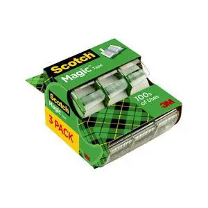 Scotch Magic Tape, 3 Dispensered Rolls, 3/4 x 300 Inches, Clear Scotch Magic Tape, 3 Dispensered Rolls, 3/4 x 300 Inches, Clear