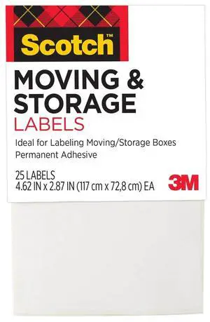 Scotch Moving Labels, 4.62 in x 2.87 in x (117 mm x 72.8 mm) Scotch Moving Labels, 4.62 in x 2.87 in x (117 mm x 72.8 mm)