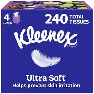 Kleenex Ultra Soft Facial Tissues, 4 Cube Boxes, 60 Tissues per Box Kleenex Ultra Soft Facial Tissues, 4 Cube Boxes, 60 Tissues per Box