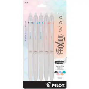 Pilot FriXion Waai Erasable Gel Ink Pens, Extra Fine Point, 0.5 mm, Assorted Color Inks, 5 Count Pilot FriXion Waai Erasable Gel Ink Pens, Extra Fine Point, 0.5 mm, Assorted Color Inks, 5 Count