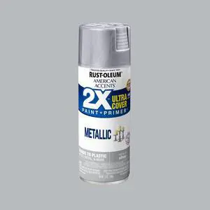 Silver, Rust-Oleum American Accents 2X Ultra Cover Metallic Spray Paint-327910, 12 oz Silver, Rust-Oleum American Accents 2X Ultra Cover Metallic Spray Paint-327910, 12 oz