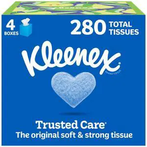 Kleenex Trusted Care Facial Tissues, 4 Cube Boxes, 70 Tissues per Box Kleenex Trusted Care Facial Tissues, 4 Cube Boxes, 70 Tissues per Box
