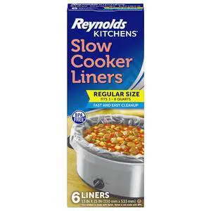 Reynolds Kitchens Slow Cooker Liners, Regular Size, Fits 3-8 Quarts, 6ct Reynolds Kitchens Slow Cooker Liners, Regular Size, Fits 3-8 Quarts, 6ct