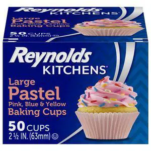 Reynolds Kitchens Large Pastel Baking Cups and Cupcake Liners, 50ct Reynolds Kitchens Large Pastel Baking Cups and Cupcake Liners, 50ct