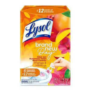 Lysol Click Gel Automatic Toilet Bowl Cleaner, Toilet Gel Stamp, Toilet Freshener, Bathroom Essentials, Refreshing Mango & Hibiscus Scent, 6 Count (Pack of 1) Lysol Click Gel Automatic Toilet Bowl Cleaner, Toilet Gel Stamp, Toilet Freshener, Bathroom Essentials, Refreshing Mango & Hibiscus Scent, 6 Count (Pack of 1)