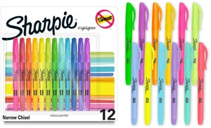 Sharpie Pocket Highlighters, Chisel Tip, Assorted Colored Highlighters, Essential Teacher and Office Supplies, Classroom Must Haves, Smear-Resistant, 12-Pack Sharpie Pocket Highlighters, Chisel Tip, Assorted Colored Highlighters, Essential Teacher and Office Supplies, Classroom Must Haves, Smear-Resistant, 12-Pack