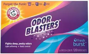 ARM & HAMMER Odor Blaster Dryer Sheets, Fresh Burst, 120 Count ARM & HAMMER Odor Blaster Dryer Sheets, Fresh Burst, 120 Count