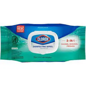 Clorox Disinfecting Wipes, Bleach Free Cleaning Wipes, Fresh Scent, 75 Count (Package May Vary) Clorox Disinfecting Wipes, Bleach Free Cleaning Wipes, Fresh Scent, 75 Count (Package May Vary)