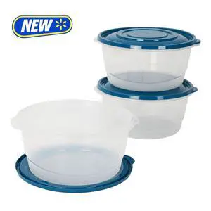 Mainstays Semi Durable Round 15.7 Cup Food Storage Container, Plastic, 3 Pack, Ideal Use for Meal Prep, Batch Cooking, or Bulk Storage Mainstays Semi Durable Round 15.7 Cup Food Storage Container, Plastic, 3 Pack, Ideal Use for Meal Prep, Batch Cooking, or Bulk Storage