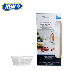 Mainstays 40-Piece 8 oz Plastic Deli Container Set, 20 Containers and 20 Lids Mainstays 40-Piece 8 oz Plastic Deli Container Set, 20 Containers and 20 Lids