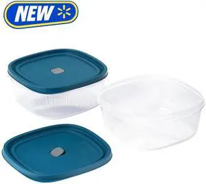 Mainstays Reusable Food Storage Container Set, Large Square Plastic, 14 Cups Each, 2 Containers with 2 Lids Mainstays Reusable Food Storage Container Set, Large Square Plastic, 14 Cups Each, 2 Containers with 2 Lids
