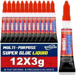 12 X 3g Super Glue Liquid, Fast Drying All-Purpose Cyanoacrylate(CA) Glue 12 X 3g Super Glue Liquid, Fast Drying All-Purpose Cyanoacrylate(CA) Glue