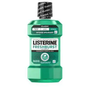 Listerine Freshburst Antiseptic Mouthwash, Spearmint, 8.5 fl. oz/250 mL Listerine Freshburst Antiseptic Mouthwash, Spearmint, 8.5 fl. oz/250 mL