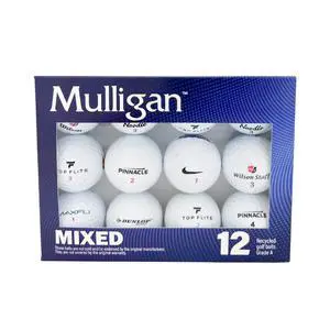 Mulligan Recycled White Golf Balls Mixed Brands, 12-pack Mulligan Recycled White Golf Balls Mixed Brands, 12-pack