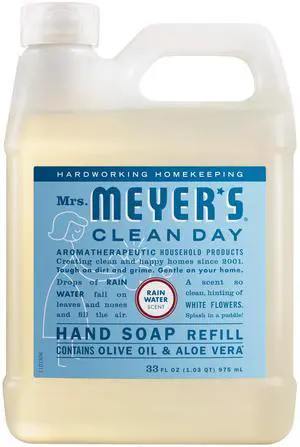 Mrs. Meyer's Clean Day Hand Soap Refill, Rain Water Scent, 33 Fl Oz Mrs. Meyer's Clean Day Hand Soap Refill, Rain Water Scent, 33 Fl Oz
