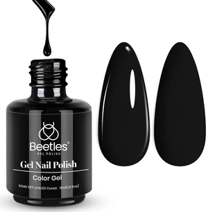 Beetles Black Gel Polish, 15ML Audrey Black Gel Nail Polish for Halloween Beetles Black Gel Polish, 15ML Audrey Black Gel Nail Polish for Halloween