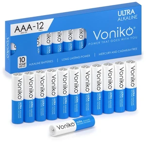 Voniko AAA Batteries 12 Pack - 1.5V Alkaline Triple AAA Batteries Voniko AAA Batteries 12 Pack - 1.5V Alkaline Triple AAA Batteries