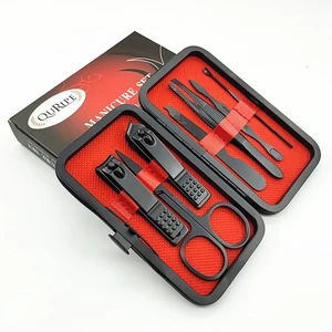QURIPE 7pcs Manicure Set, Nail Clippers Kit, Stainless Steel Manicure Kit, Nail Clipping Tools Portable Travel Grooming Kit, The Best Gift with Luxurious Case (Black-7) QURIPE 7pcs Manicure Set, Nail Clippers Kit, Stainless Steel Manicure Kit, Nail Clipping Tools Portable Travel Grooming Kit, The Best Gift with Luxurious Case (Black-7)