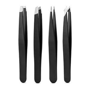 Derlaier 4Pcs Steel Tweezers Set, Eyebrow Blackhead Ingrown Hair Tool Derlaier 4Pcs Steel Tweezers Set, Eyebrow Blackhead Ingrown Hair Tool