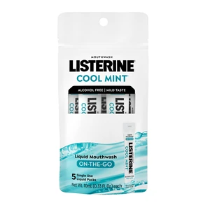 Listerine Alcohol Free Mouthwash Packets, Cool Mint, 0.33 fl. oz x 5 Pack Listerine Alcohol Free Mouthwash Packets, Cool Mint, 0.33 fl. oz x 5 Pack