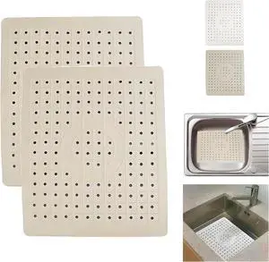 2 Pack Kitchen Sink Mat Drain Pad Protector 10" x 12" Non-Slip Rubber, Durable & Flexible Sink Grid for Dishes, Glassware, and Kitchen Protection 2 Pack Kitchen Sink Mat Drain Pad Protector 10" x 12" Non-Slip Rubber, Durable & Flexible Sink Grid for Dishes, Glassware, and Kitchen Protection