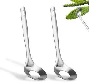 PEUTIER 2pcs Premium Stainless Steel Cactus Peelers, Cuchara Pelador De Nopales, Modern Cactus Cutter Tool with Hole Spoon, Practical Kitchen Cooking Supplies (Silver) PEUTIER 2pcs Premium Stainless Steel Cactus Peelers, Cuchara Pelador De Nopales, Modern Cactus Cutter Tool with Hole Spoon, Practical Kitchen Cooking Supplies (Silver)