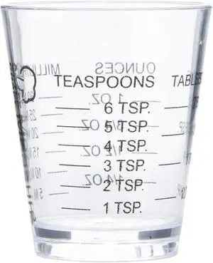 Chef Craft Classic Plastic Shot Glass Measurer, 1 ounce teaspoon/tablespoon, Clear Chef Craft Classic Plastic Shot Glass Measurer, 1 ounce teaspoon/tablespoon, Clear