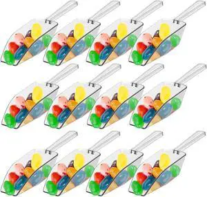 12 Pcs Mini Clear Acrylic Plastic Kitchen Scoops, 5.5" Flat Bottom Ice Scoop for Weddings, Ice, Candy Dessert Buffet, Protein Powders, Coffee, Tea 12 Pcs Mini Clear Acrylic Plastic Kitchen Scoops, 5.5" Flat Bottom Ice Scoop for Weddings, Ice, Candy Dessert Buffet, Protein Powders, Coffee, Tea