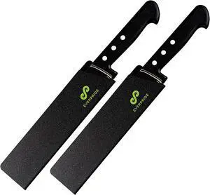 EVERPRIDE 8 Inch Chef Knife Sheath Set (2-Piece Set) Universal Blade Edge Cover Guards for Chef and Kitchen Knives Durable, BPA-Free, Felt Lined, Sturdy ABS Plastic Knives Not Included EVERPRIDE 8 Inch Chef Knife Sheath Set (2-Piece Set) Universal Blade Edge Cover Guards for Chef and Kitchen Knives Durable, BPA-Free, Felt Lined, Sturdy ABS Plastic Knives Not Included