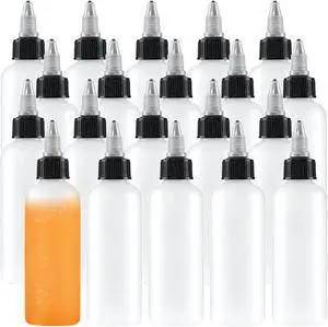 Uyuxxu 20 Pack 4oz Boston Squeeze Bottles,Clear Dispensing Bottles with Twist Top Cap,Plastic Squeeze Bottle for Crafts,Kitchen,Household Uyuxxu 20 Pack 4oz Boston Squeeze Bottles,Clear Dispensing Bottles with Twist Top Cap,Plastic Squeeze Bottle for Crafts,Kitchen,Household