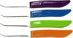 Chef Craft Select Paring Knife Set, 2.5 inch blade 6 inch in length 4 piece set, Assorted Chef Craft Select Paring Knife Set, 2.5 inch blade 6 inch in length 4 piece set, Assorted