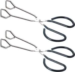 HINMAY 10-Inch Heavy Duty Stainless Steel Kitchen Scissor Tongs, Set of 2 HINMAY 10-Inch Heavy Duty Stainless Steel Kitchen Scissor Tongs, Set of 2
