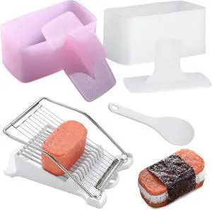 Spam Musubi Mold, 4 Pcs Musubi Maker Kit Spam Slicer Musubi Press Sushi Rice Onigiri Mold Set Egg Cutter for Luncheon Meat Hot Dog Cheese Strawberry Lunch Bento Spam Musubi Mold, 4 Pcs Musubi Maker Kit Spam Slicer Musubi Press Sushi Rice Onigiri Mold Set Egg Cutter for Luncheon Meat Hot Dog Cheese Strawberry Lunch Bento