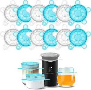 Small Silicone Stretch Lids, 12PCS 2.6"/6.5cm Reusable Silicon Covers | Zero Waste Container Lids for Jars Bowls Cups Bottles Cans | Blue & White Small Silicone Stretch Lids, 12PCS 2.6"/6.5cm Reusable Silicon Covers | Zero Waste Container Lids for Jars Bowls Cups Bottles Cans | Blue & White