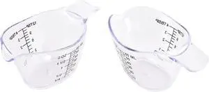 2 Pack Small Measuring Cups, 2oz/60ml Mini Measuring Cup with tsp/Tbsp/oz/ml Markings, Clear Easy-Read Scale for Kitchen, Resin, DIY, Beauty Mixing (2) 2 Pack Small Measuring Cups, 2oz/60ml Mini Measuring Cup with tsp/Tbsp/oz/ml Markings, Clear Easy-Read Scale for Kitchen, Resin, DIY, Beauty Mixing (2)