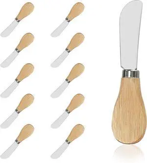 10 Piece Small Cheese Spreader Set, Stainless Steel Butter Spreader, Mini Butter Knife Spreader with Wooden Handle for Grill Plates, Sandwiches,Cocktail Spreaders, 4.7 inch 10 Piece Small Cheese Spreader Set, Stainless Steel Butter Spreader, Mini Butter Knife Spreader with Wooden Handle for Grill Plates, Sandwiches,Cocktail Spreaders, 4.7 inch