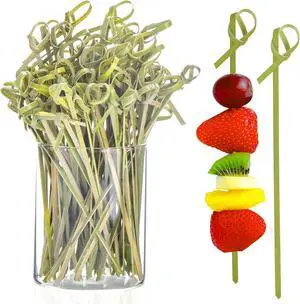 JtmyAota 100 Pack Bamboo Skewers for Appetizers, 4.7 Inch Natural Bamboo Cocktail Picks for Cake Dessert Food Fruit Party Decorations JtmyAota 100 Pack Bamboo Skewers for Appetizers, 4.7 Inch Natural Bamboo Cocktail Picks for Cake Dessert Food Fruit Party Decorations