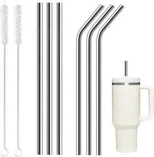 6 Pack Stainless Steel Straw Replacement 40 oz for Stanley Tumbler3 Straight +3 Curved Reusable Metal Straws with 2 Cleaning Brush Compatible with Stanley 40oz Stanley Cup Tumbler 6 Pack Stainless Steel Straw Replacement 40 oz for Stanley Tumbler3 Straight +3 Curved Reusable Metal Straws with 2 Cleaning Brush Compatible with Stanley 40oz Stanley Cup Tumbler