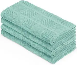 DecorRack 100% Cotton Jacquard Kitchen Towels 15x25 in, Mint Set (4 Pack) DecorRack 100% Cotton Jacquard Kitchen Towels 15x25 in, Mint Set (4 Pack)