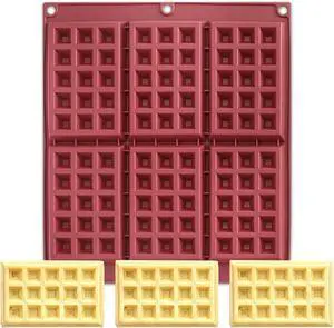 Silicone Waffle Baking Mold Tray, 6-Cavity, 25 x 29.2 cm | Non-Stick Surface, Oven Safe, Easy Demold, Reusable Tray, Rectangular Cavities Silicone Waffle Baking Mold Tray, 6-Cavity, 25 x 29.2 cm | Non-Stick Surface, Oven Safe, Easy Demold, Reusable Tray, Rectangular Cavities